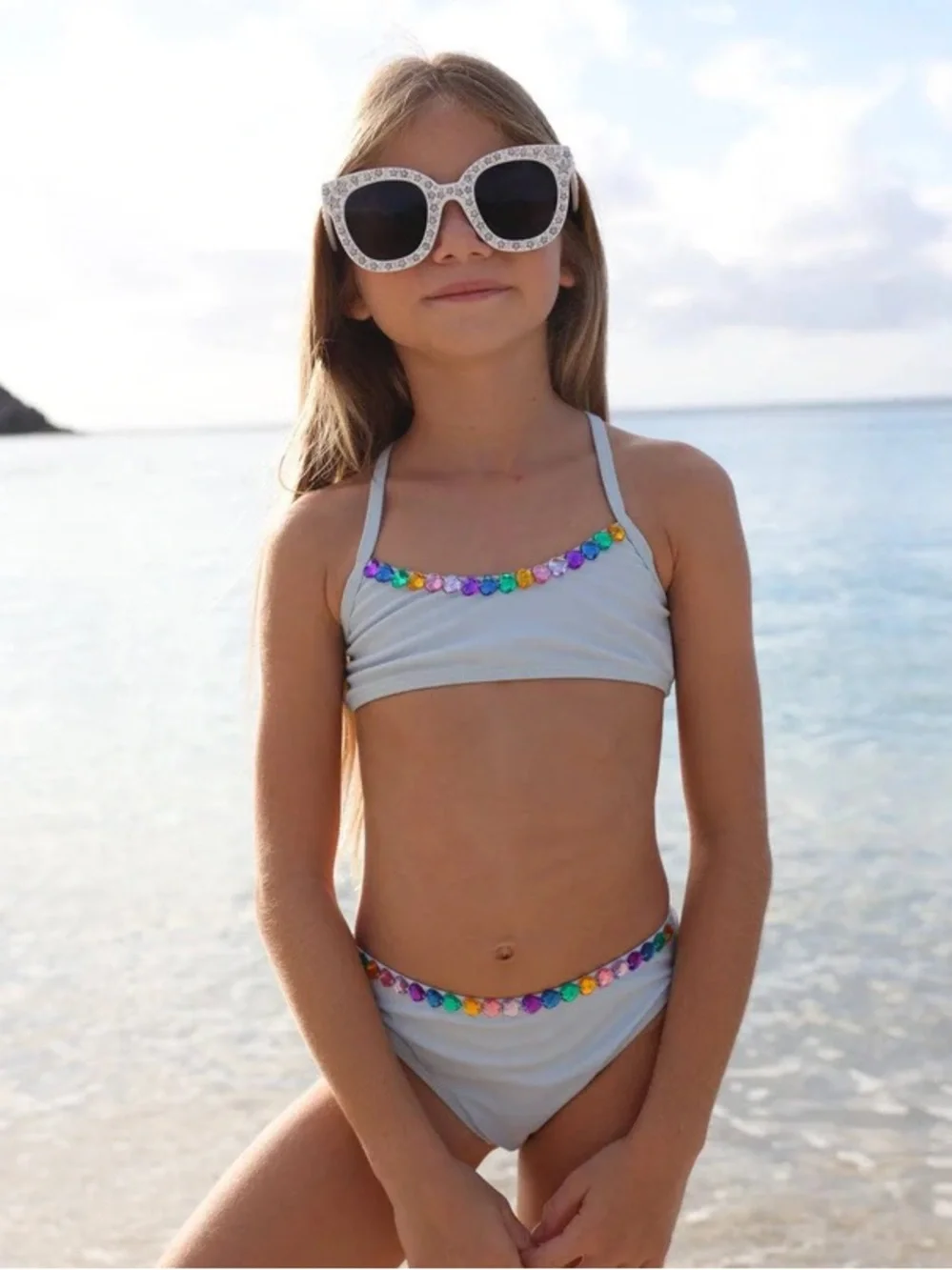 Lola & The Boys RAINBOW GEMS BIKINI size 8